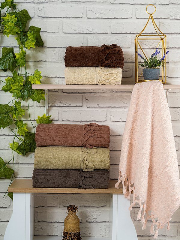 Hazangülü Kumsal Jakarlı Cotton