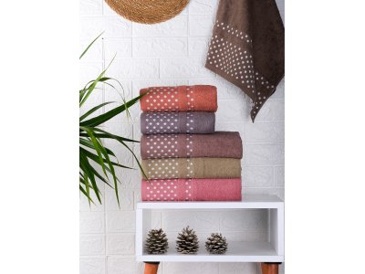Hazangülü Noktalı Jakarlı Cotton