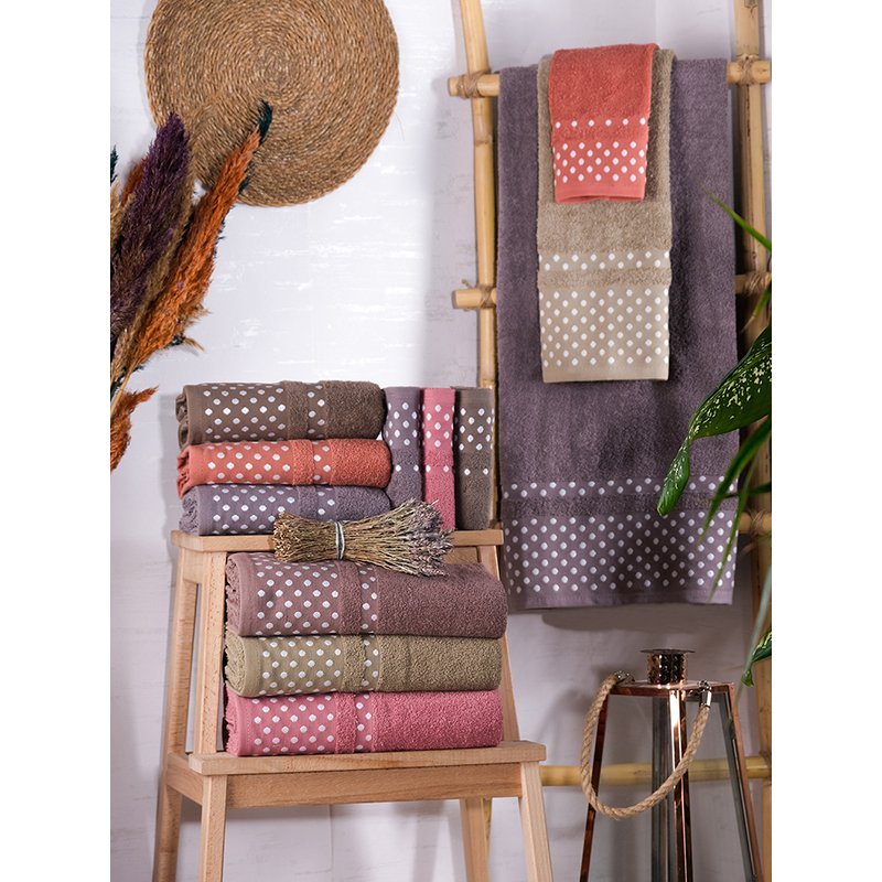 Hazangülü Noktalı Jakarlı Cotton