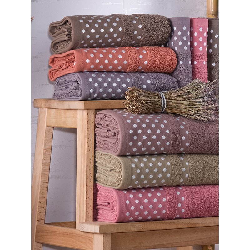 Hazangülü Noktalı Jakarlı Cotton