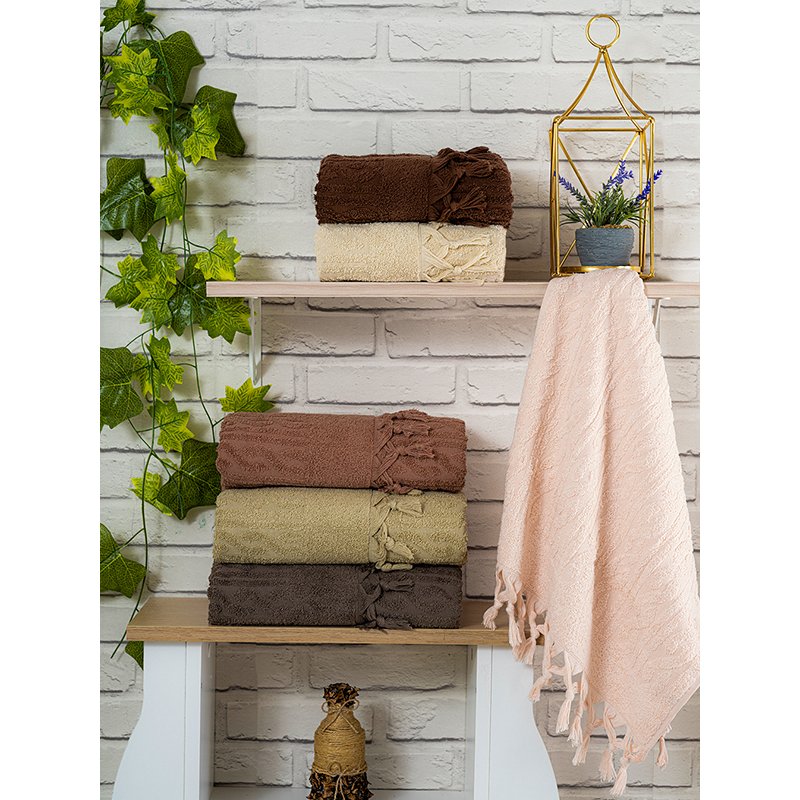 Hazangülü Kumsal Jakarlı Cotton